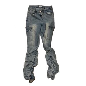 Refuge Stonewash Scrunched Long Jeans Unisex 26x33